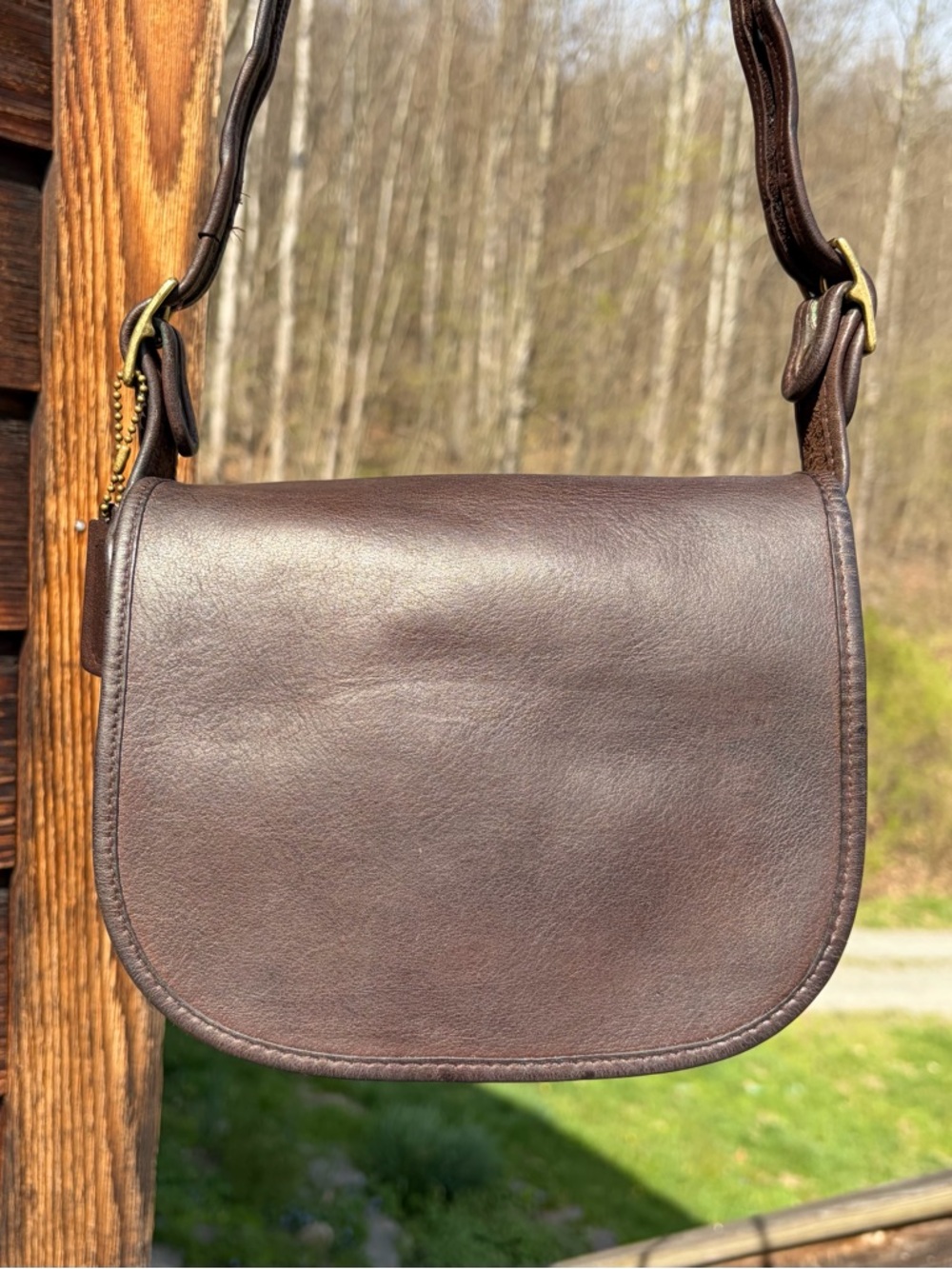 RARE Coach Mini Pouch #9125 Mocha Leather Bonnie Cashin Metal Tag VTG 1970s Bag